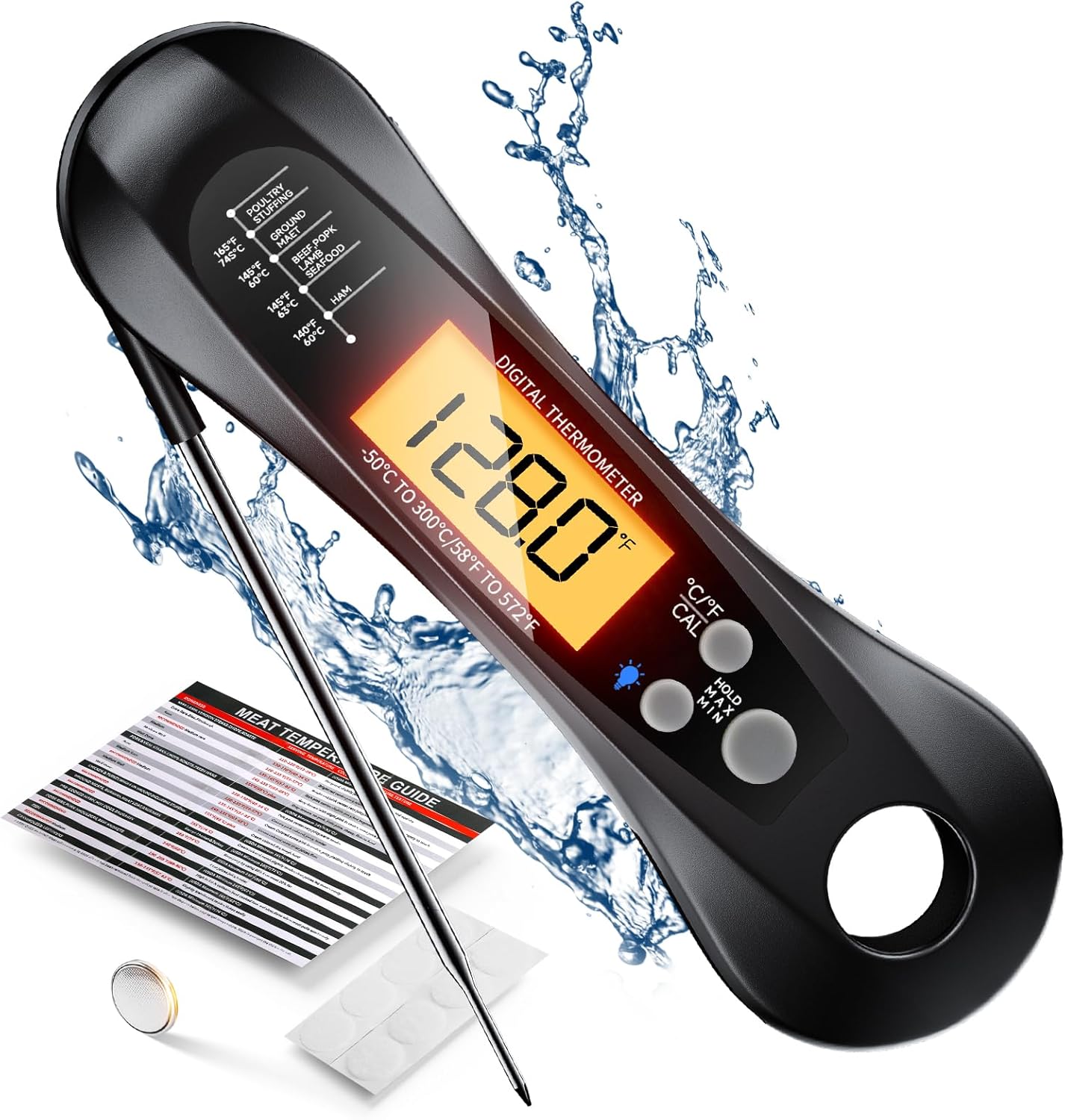 Home Cooking Help - Termometro Digitale per Carne Impermeabile IP67