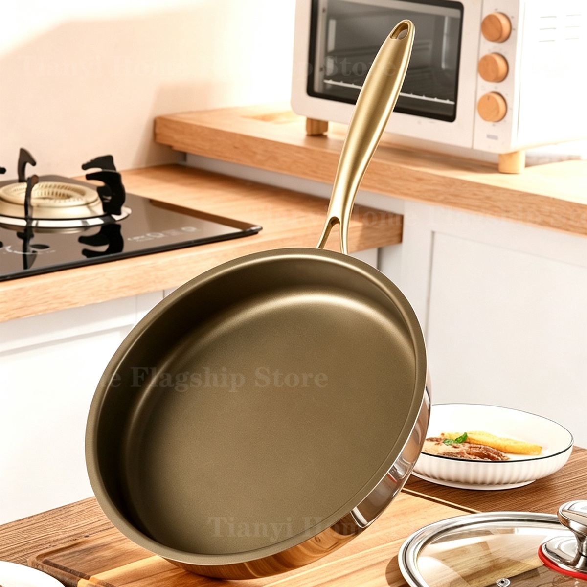 Home Cooking Steak - Padella Antiaderente in Acciaio Inox al