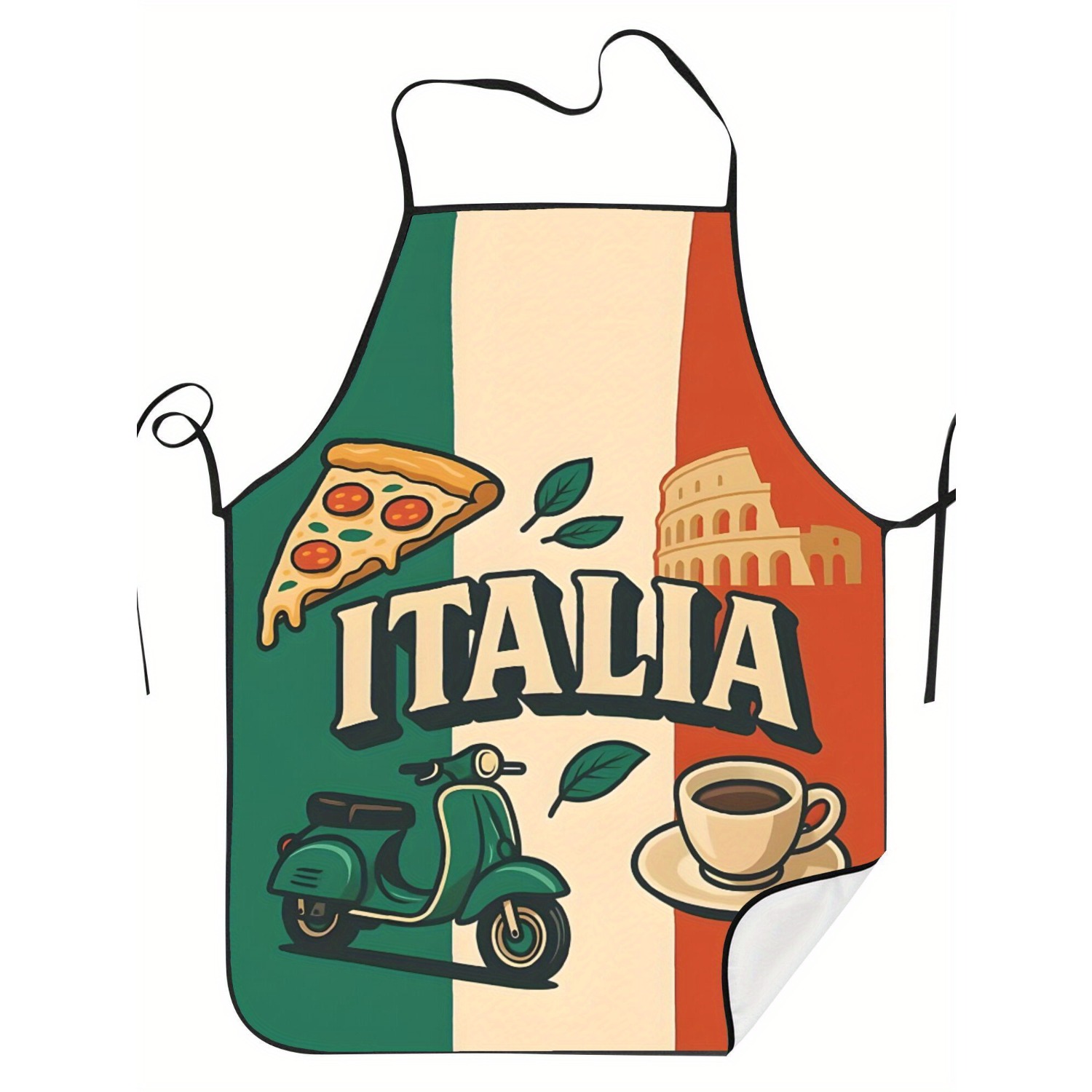 Home Cooking In Italian - Grembiule da Cucina Retrò con Bandiera