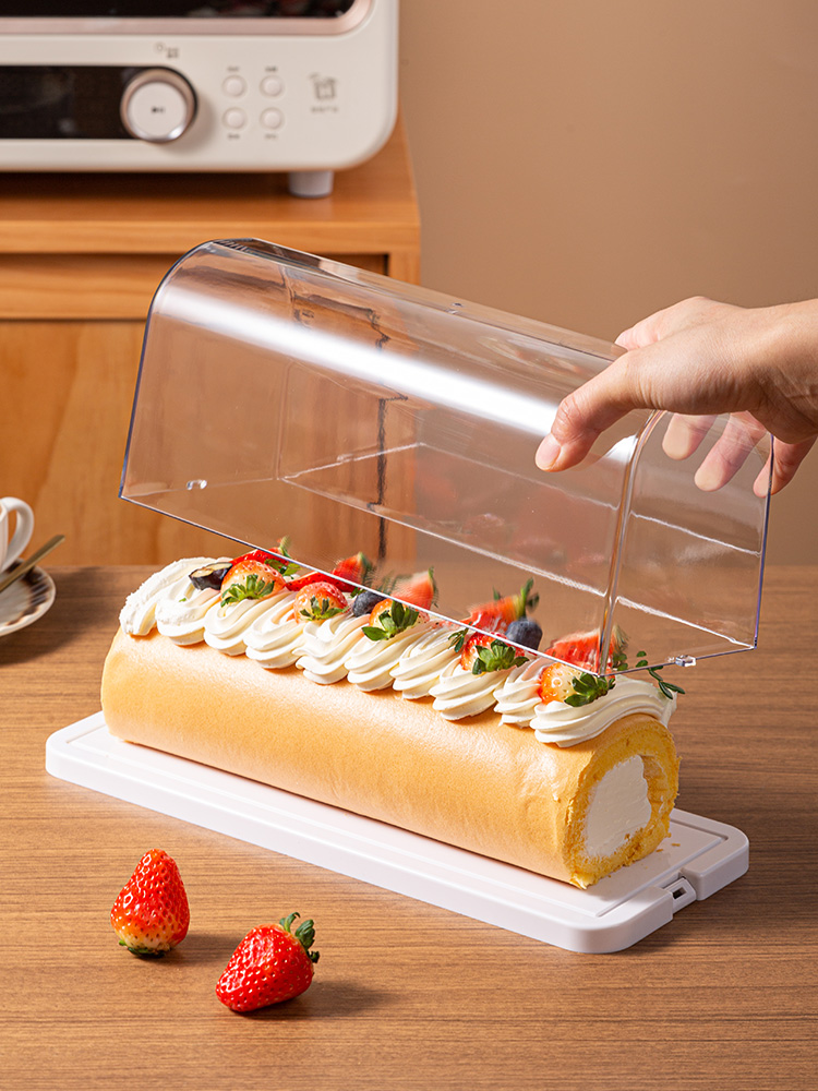 Home Cooking Services - Contenitore Trasparente per Torte Arrotolate, Scatola