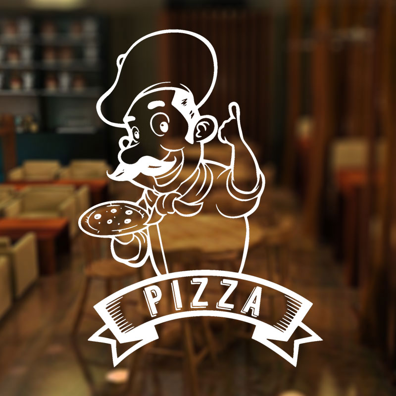 Home Cooking In Italian - Pizza Pizzeria Logo Cook Segno Finestra