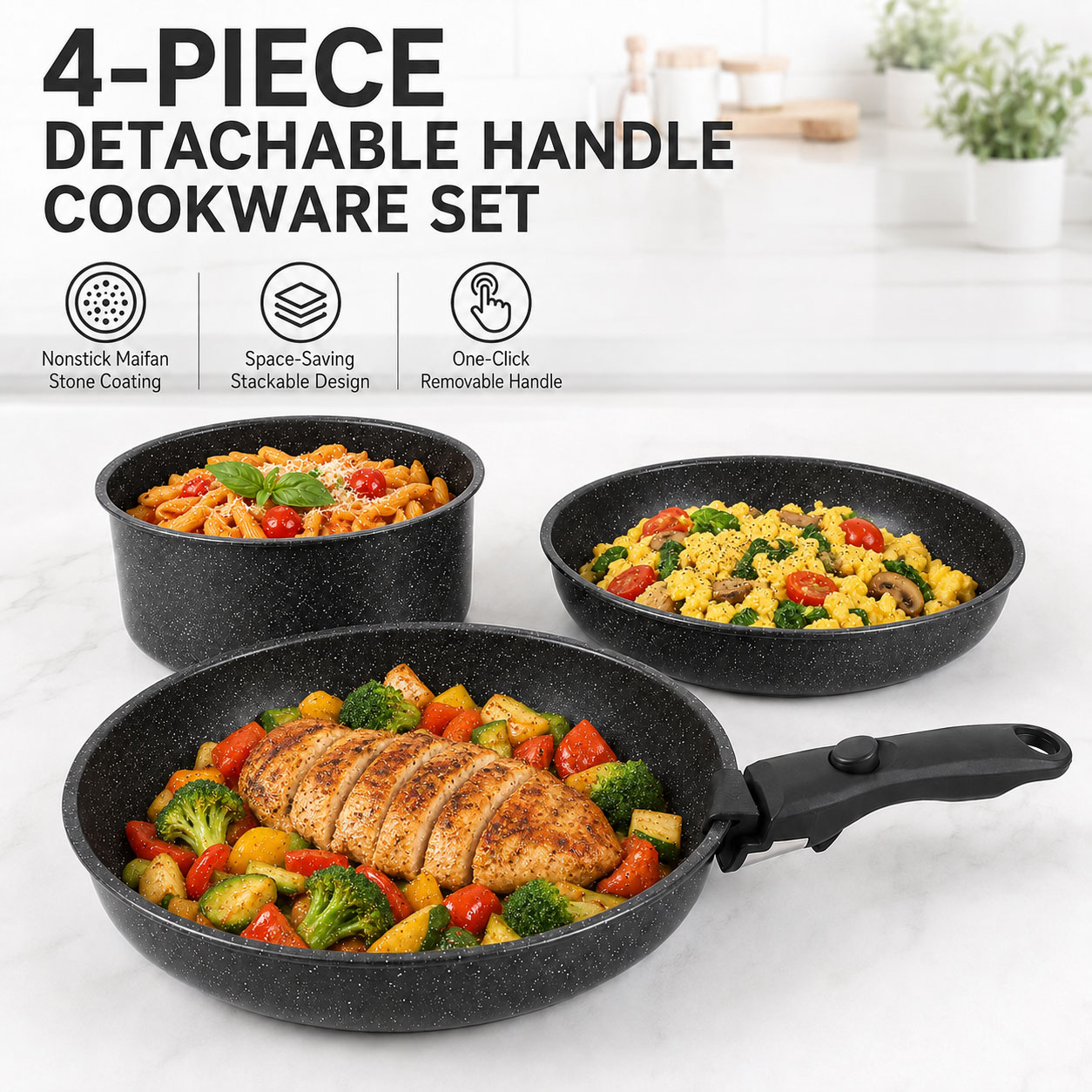 Paella Pan Steel - Set di Pentole Antiaderenti Uwhise 4