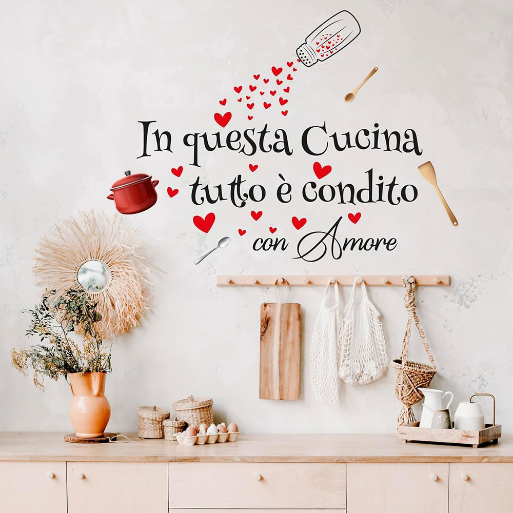 Adesivo Murale con Citazione s - Home Cooking In Italian recensione e prezzo